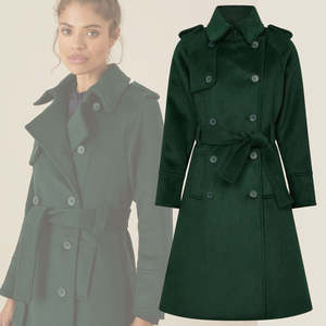 Manteau long en laine pour femme, décontracté, mode de rue, imprimé, fourrure, manches régulières, bouton, respirant, coupe ample, automne - Product Image 5