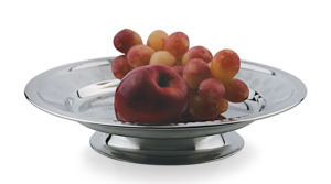 Plato Redondo de Acero Inoxidable de 30 cm para Servir Fruta, Ecológico, con Acabado Cromado y Soporte - Product Image 2