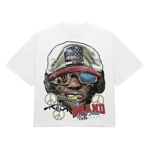 Camisa de Alta Calidad, Ecológica, de Lana Peinada de 180g, Transpirable, Estilo Urbano Personalizado de Fábrica, Vintage, Lavada, con Serigrafía, Corte Holgado - Product Image 4