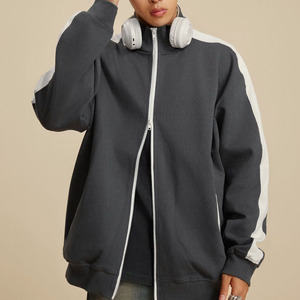 Sudaderas con capucha con logotipo estampado personalizado de peso pesado 420 GSM cremallera de doble apertura en blanco de talla grande Sudadera con capucha lisa con cremallera sudadera para hombres - Product Image 2