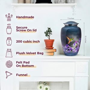 Urnas Funerarias Decorativas de Metal para Cenizas Humanas, para Adultos, Mujeres y Hombres, Color y Tamaño Personalizables - Product Image 2