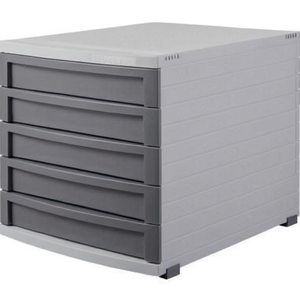 5-<b>Drawer</b> Desktop Organizer HAN CONTUR Polystyrene Housing Light Grey & Dark Grey A4/B4/C4 Sizing - Product Image 2