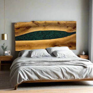 Cabecera de Cama de Madera y Resina Epoxi Hecha a Mano SACK |   Muebles de Dormitorio Modernos de Lujo, Personalizados, con Diseño Artístico y Curado Térmico - Product Image 1
