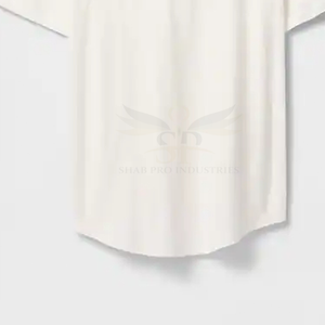 Camisas curvas de alta calidad para hombre, diseño OEM hecho en tela de punto de poliéster/algodón de Pakistán - Product Image 5