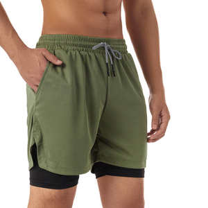 Short de course d'été en polyester pour hommes, nouveau modèle, vêtements de sport avec poches pour l'entraînement en plein air. - Product Image 1