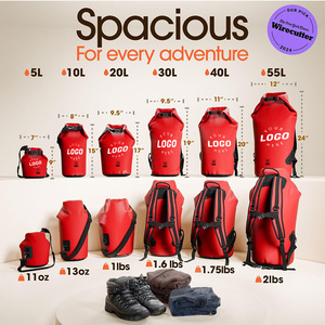 Sac à dos enroulable en PVC imperméable 20L avec fermeture à glissière pour la randonnée, le <span class=keywords><strong>kayak</strong></span>, le canotage durable et léger avec logo personnalisé - Product Image 2