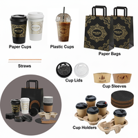 Gobelet à café en papier noir personnalisé avec couvercle, gobelets jetables pour boissons chaudes à emporter pour café, double paroi isolée, impression de logo disponible