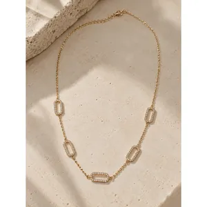 Collar de moda en capas Pave Link Station - Product Image 3