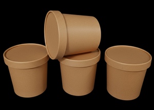 DPAP300 ชามกระดาษลูกฟูกพร้อมฝาปิดสำหรับบรรจุภัณฑ์อาหารสัตว์เลี้ยง ผลิตจากวัสดุรีไซเคิล พร้อมลายนูนฟอยล์สีทอง - Product Image 5