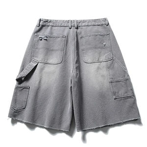 Pantalones Cortos Vaqueros Holgados Personalizados para Hombre, Pantalones Cortos Vaqueros Deslavados al Ácido Vintage para Hombre, Jeans Holgados, Jorts, Servicio OEM, Precio Económico - Product Image 6