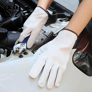 ถุงมือทำงานหนังถุงมือทำสวนสำหรับผู้หญิงและผู้ชายถุงมือทำงานหนังแพะนุ่มและบางสำหรับสวนกลางแจ้ง - Product Image 2