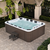 Piscine à remous extérieure moderne en acrylique homologuée CE pour hôtels et villas, avec massage, grande piscine Balboa Swim Spa 10 jets