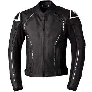 Chaqueta de Motociclista de Cuero Profesional para Hombre con Cuello Alto y Logotipo Frontal, Diseño Ecológico, Ligero y Personalizable - Product Image 3