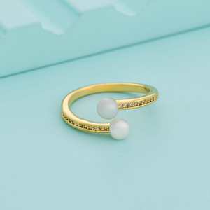 Trendy 18K Gold Plated Fashionable Finger <b>Ring</b> <b>Statement</b> Cluster <b>Rings</b> with Invisible Setting Stylish Gift Idea for Any Occasion - Product Image 1