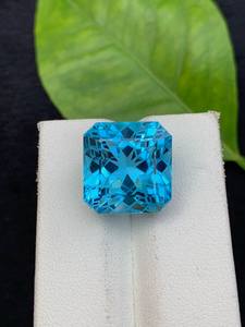 พลอยบุษราคัมสีฟ้าเจียระไนแบบหลวมตัดด้วยหินตัดเป็นบุษราคัมสวิสสีฟ้าพลอยบุษราคัมไร้ที่ติสำหรับการทำเครื่องประดับ - Product Image 4