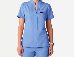 Haute qualité hôpital gommages uniforme ensemble infirmière Polyester Spandex femmes gommage ensembles uniformes soins infirmiers hommes médical - Product Image 4