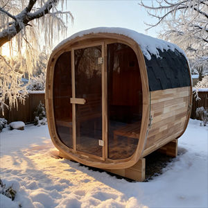 Premium Canadian Red Cedar Outdoor Sauna <b>Rooms</b> US Stock Wet Steam Sauna for 4 People - Product Image 1