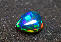 Piedra preciosa de cabujón de ópalo negro etíope de panal-Gemas de ópalo negro con forma de pera Welo-Juego de piel de serpiente de fuego Piedra suelta suave