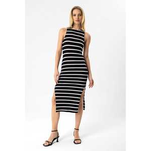 Vestido a rayas con abertura - Product Image 2