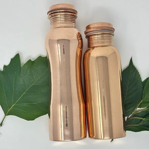 New Design Copper <b>Metal</b> 500ml Reusable Eco-Friendly Sport <b>Water</b> <b>Bottle</b> with Lid High Quality Exported From India - Product Image 4