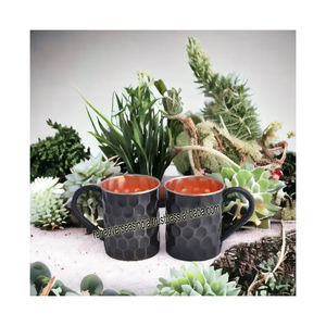 Juego de tazas de mula de Moscú de cobre negro de calidad de exportación de 2 tazas de cobre puro 100% de cobre sólido para una vida saludable - Product Image 3