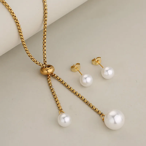 Collier en argent sterling 925 pour femmes simples et polyvalentes plaqué or 18 carats avec chaîne Figaro bijoux de perles élégants - Product Image 2