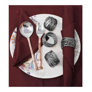 Servilletero de metal negro redondo de diseño elegante y servilletero de aro de metal, vajilla, equipo de restaurante a un precio asequible - Product Image 1