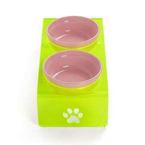 Station d'alimentation portable pour animaux de compagnie en acrylique à double bol, étanche, grande capacité, design moderne transparent, pour chats, chiens et petits animaux - Product Image 5
