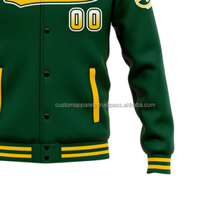 Veste universitaire promotionnelle en gros MCACVJ-165 vêtements d'extérieur de marque à col montant avec décoration brodée sur le devant - Product Image 6