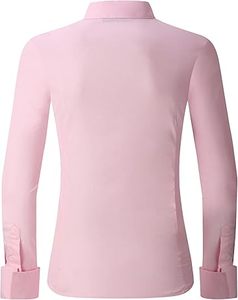 Camisa formal de fibra de algodón ajustada profesional de color sólido de alta calidad de diseño personalizado para mujeres blusas y Camisas de mujer - Product Image 2