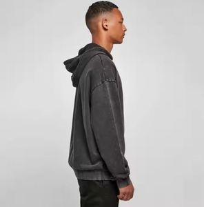Nouveaux sweats à capuche décontractés délavés à l'acide pour hommes, personnalisables, collection hiver, 100% coton molletonné, écologiques, vente en gros pour adultes - Product Image 4