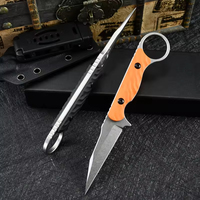 Couteau Bowie de chasse et de camping d'extérieur, lame en acier Damas de haute qualité, pointe tombante, OEM personnalisé, garantie 1 an, le plus vendu
