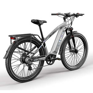 CYSUM-VTT électrique 27.5 en aluminium, vitesse de pointe 25 km/h, batterie intégrée, couleur grise, portée de 60km par frein à disque hydraulique - Product Image 2