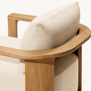 Fauteuil individuel de style moderne en teck pour l'extérieur avec mousse douce et durable - Product Image 4