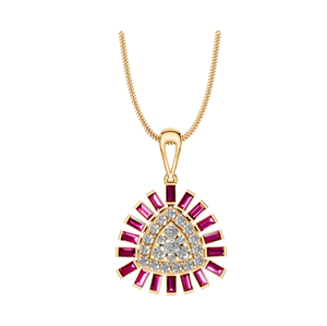 Moda 14K oro amarillo sólido Buguette corte diamante colgante Floral Halo diseño IGI certificado laboratorio cultivado fino encanto collar de lujo - Product Image 4