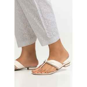 Shalwar Kameez de Algodón Teñido Off-White con Estampado Serigrafiado, Estilo Pakistaní, Modelo TR-24-07, Vestido Salwar Cosido de Algodón - Product Image 2