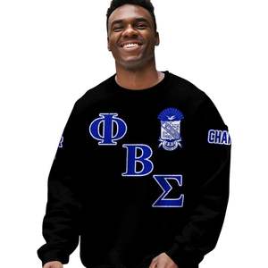 Phi Beta Sigma 1914 pull en tricot acrylique grec bleu blanc Chenille Sigma Beta lettres de fraternité pull vêtements - Product Image 5