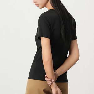 เสื้อยืดคอวีระบายอากาศสำหรับผู้หญิงเสื้อยืดคอวีสวมใส่สบายโลโก้ตามสั่ง - Product Image 6