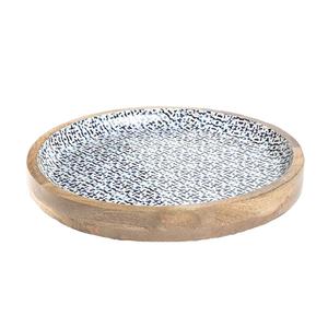 Soupe ronde salade bol de service sur mesure décoratif service vaisselle décor nourriture servant émail finition bol en bois - Product Image 2