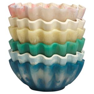 Tazón para servir ensalada de resina moderna de tendencia, tazón de comida de resina para el hogar, cuencos decorativos hechos a mano - Product Image 1