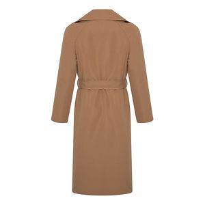 Manteau long imperméable en cuir pour femme avec imprimé, style raglan camel, automne-hiver - Product Image 3