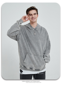 Chaqueta de Mezclilla Personalizada con Capucha, Estilo Y2K, Lavado Ácido, para Hombre y Mujer, Unisex - Product Image 2