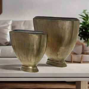 Florero de Metal martillado de lujo, aspecto artístico hecho a mano, perfecto para boda, fiesta, evento, decoración del hogar - Product Image 3