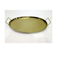 Plateau de service miroir en métal doré luxueux fait main, artisanat écologique pour Ramadan, mariage, décoration intérieure, rangement de parfums et bijoux