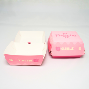 Boîte alimentaire pliable en papier kraft avec poignée, imprimée sur mesure et enduite UV, pour emballage jetable à emporter (sandwichs, sushis, pain) - Product Image 1