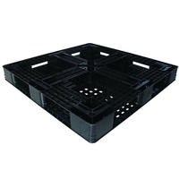 Palette en plastique noir 1200x1000 palette en plastique jetable PEHD recyclé simple face