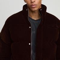 Veste d'hiver décontractée de qualité supérieure, vente en gros OEM, veste matelassée personnalisée avec logo brodé sur le devant, tissu en toile, à capuche, pour hommes