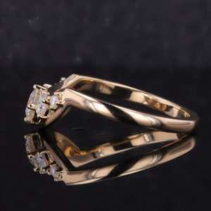 Bague pour femme en or rose 14 carats, taille ronde 1.10 carats, diamant cultivé en laboratoire, courbe élégante, anniversaire et mariage - Product Image 2