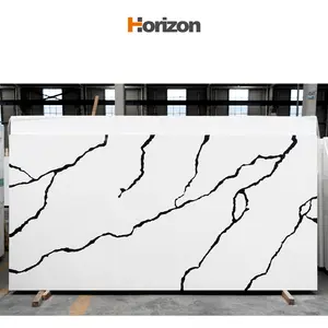 black white stripes Artificial quartz stone countertop for kitchen
