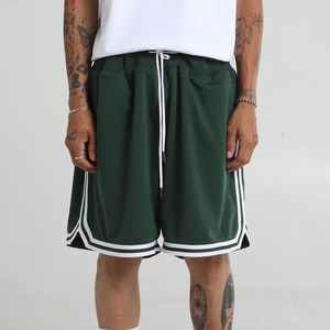 Short de basket-ball personnalisé de style vintage pour hommes avec poches latérales côtelées 100% coton Sportswear Streetwear OEM Activewear fournisseur - Product Image 2